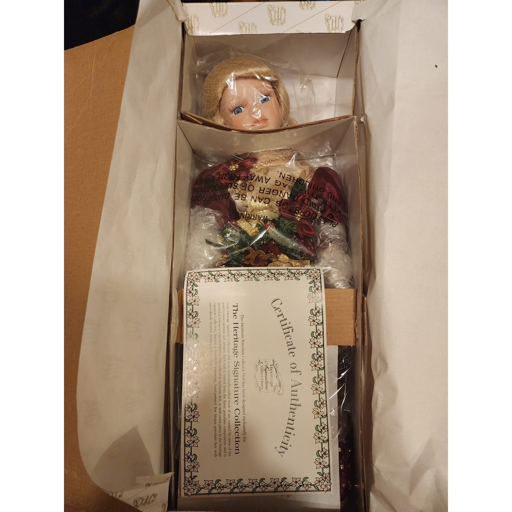 Heritage Signature Collection Holly Porcelain Doll 2000 Holiday Burgundy 12284
